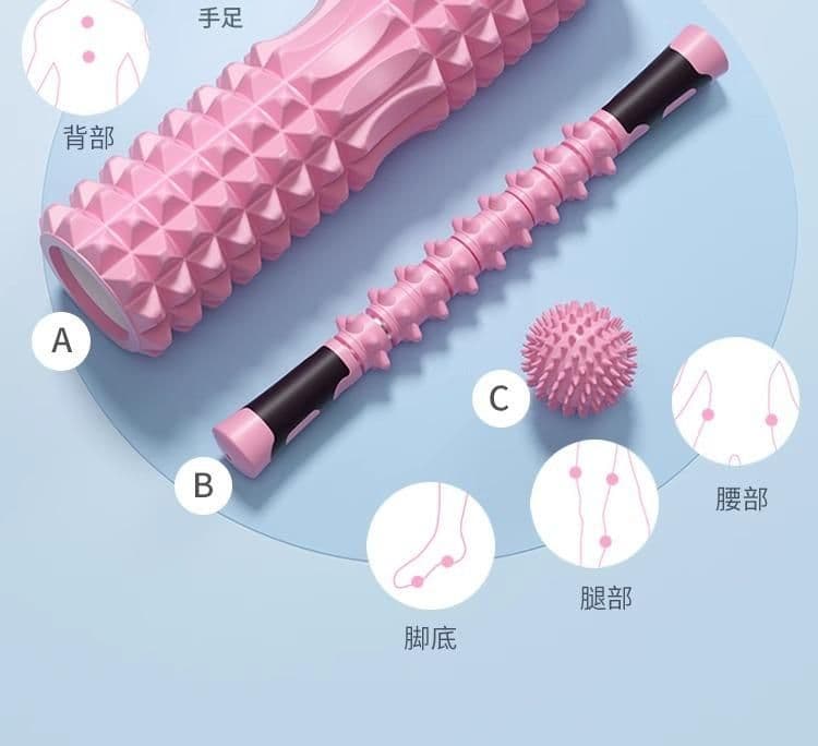 筋膜ローラー 三次元立体突起柔らかめ筋膜ローラーセット