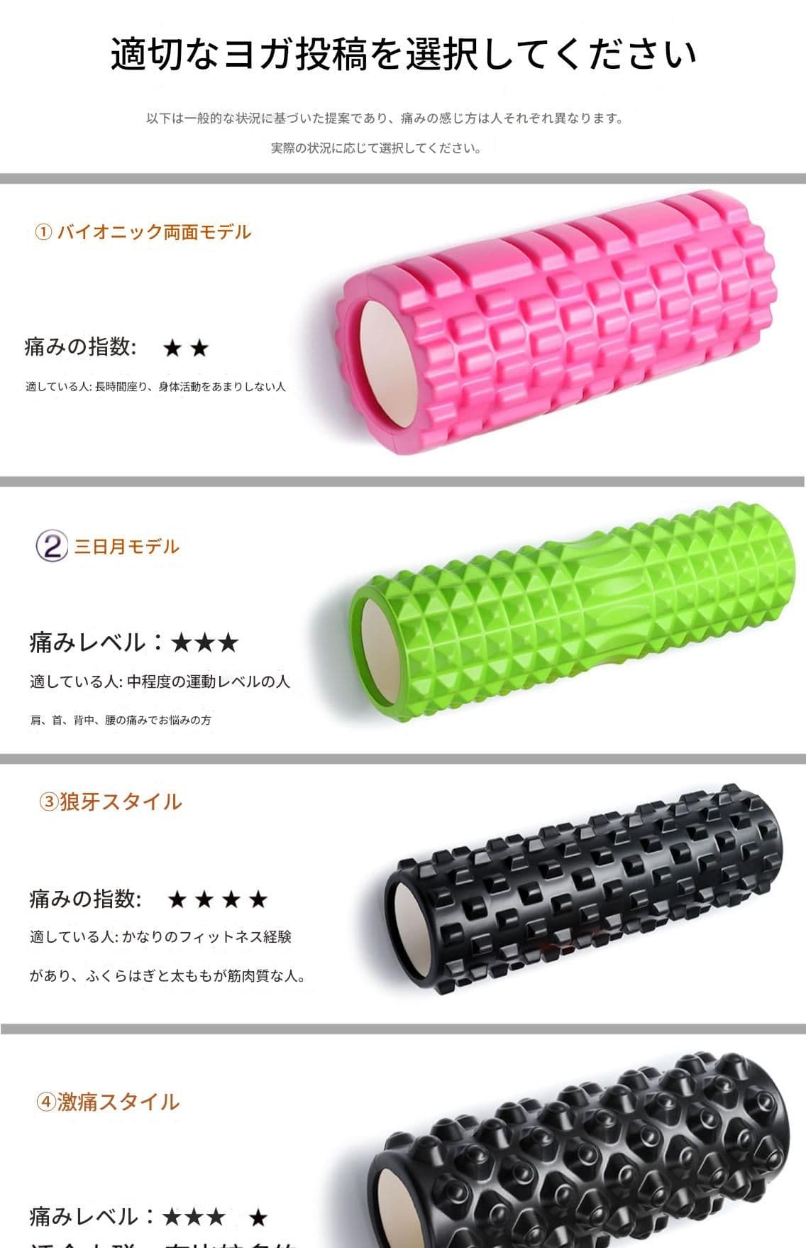 筋膜ローラー 立体突起型筋膜ほぐしスティックローラー